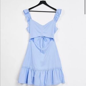 ASOS tall flirty blue dress with cutout
